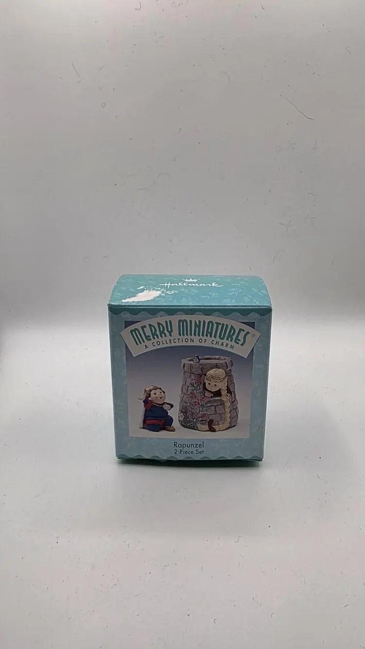 Vintage Hallmark Merry Miniatures Rapunzel 2 Piece Set 1998 Miniature Figurines